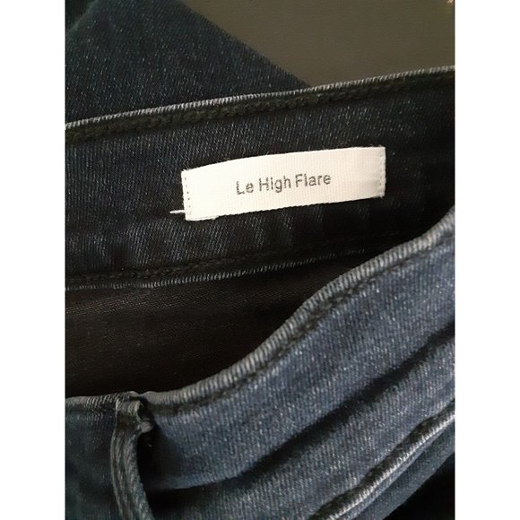 Frame Denim Le High Flare Dark Wash Jeans High Waist Stretch Zip Fly Roxy 30 - Picture 8 of 11